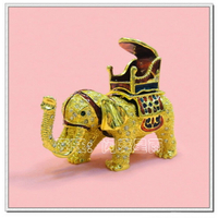 創意桌面書架酒架擺設裝飾金屬鑲鉆泰國象擺設品 坐騎象 2色可選