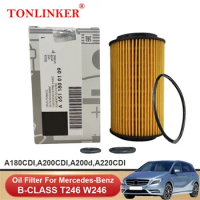 TONLINKER Oil Filter A6511800109 For Mercedes Benz B Class T246 W246 2011-2018 B180 B200 B220 CDI B200d OM651 Car Accessories