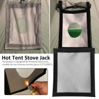 DIY Hot Tent Stove Jack Fireproof Camping Stove Jack Kit Tent Chimney Furnace Pipe Window Fireproof Pad for Canvas Tent