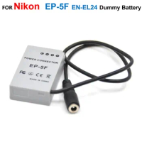 EP-5F EP5F DC Coupler Fits Eh5 Eh5a Camera Power Adapter Supply EN-EL24 ENEL24 EN EL24 Dummy Battery For Nikon 1 J5 1J5 Cameras