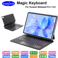 Magic Keyboard for Huawei MatePad Pro 12.6 inch Russian Korean Spanish AZERT German Hebrew Arabic Keyboard Magic Case