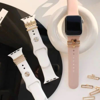 Decoration Ring For Apple watch band series 8 7 6 5 se 9 Ultra 2 Diamond Jewelry Charms for Samsung/Huawei 20mm 22mm watch strap