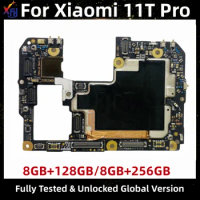 Motherboard for Xiaomi Mi 11T Pro 5G, Original Mainboard, Main Circuit Boards, Plate with Google Installed, 128GB, 256GB