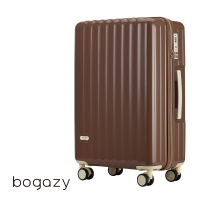 【Bogazy】雅典美爵 29吋鏡面光感海關鎖可加大行李箱(巧克力)