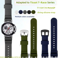 Diving silicone strap for Tissot T-Race T115417A Series MotoGP sports waterproof silicone band rubber strap accessories for men