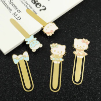 Sweet Kawaii Hello Kitty Metal Bookmark for Book Lover Gifts Cute Sanrio Book Clips Mark Books Accessories Birthday Party Gifts