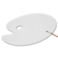 Large Oval Shaped White Plastic Palette, 11.75" x 16.5", Non-Stick for Acrylic, Watercolor, Oil and Gouache Paint