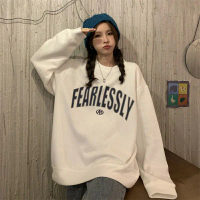 Sweater Oversize Jumbo FEARLESSLY Korean Style Unisex Jaket Fleece S M L XL 2XL 3XL 4XL XXXXXL