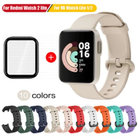Silicone Straps For Xiaomi Mi Watch Lite Smart Watch Bracelet Screen Protector for Redmi Watch 2 3 Lite Active Replacement Strap