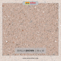 Milan Sevilla Brown 50x50 Keramik Lantai Motif Batu Alam Natural Gloss