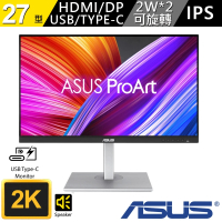 ASUS 華碩 ProArt PA278CGV 27型 IPS QHD 144Hz USB-C 專業螢幕(95% DCI-P3/FreeSync)