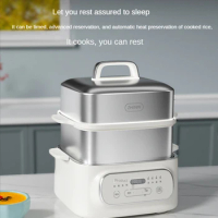 Electric Steamer Cooker Stainless Steel Steamer Food Steamer Multi-Functional Multi-Layer Large Capacity Steam Pot Cooking Pot