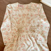 Himeka Vintage - Evarose Dress (special pattern) - Raya Dress - Layered Dress -Vintage Dress - Cotta