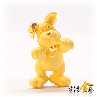 【生活金藝】黃金擺件 卡通生肖-快樂狗(金重1.20錢)