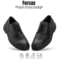 FORCAS Sepatu Formal Pria Kulit PU Rionz Oxford Napoli Black Series Napoli Black 40