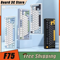 AULA F75 Mechanical Keyboard Multifunctional Knob Three Mode RGB Gaming Keyboard Hot Swap Gasket Pc Gamer Accessories Mac Gifts