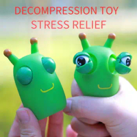 Funny Eyeball Burst Squeeze Toy Squishy Vegetable Worm Fidget Toy Caterpillar Stress Relief Insect Antistress Decompression Toy