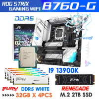 Intel Core i9 13900K LGA 1700 Processor Kit ASUS ROG STRIX B760-G GAMING WIFI USB DDR5 6000MHz 128GB RGB M.2 2TB SSD Full Combo