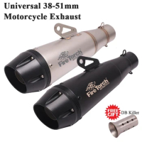 Universal Motorcycle Silencer Escape Exhaust Pipe For Ninja 400 Z900 CBR125 R3 KTM 390 GY6 CB650R Modify 51mm Muffler DB Killer