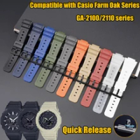 ga2100 Watch Band for Casio G-SHOCK GA-2100 2110 Series Colorful Rubber Strap Men Quick Release Resin Wrist Bracelet Accessories