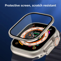 Tempered Glass For Apple Watch Ultra 49mm Screen Protector Metal Frame Anti-Scratch For Watch Series 8 Pro 49mm Accessories