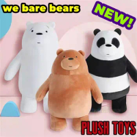 24cm We Bare Bears Cartoon Plush Toys Standing Grizzly Panda Ice Bear Soft Stuffed Dolls Plushies Figures Gifts