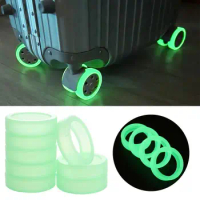 4/8Pcs Luminous Luggage Wheels Protector With Silent Sound Wheel Wear Wheels Cover Silicone Luggage Accessories Trolley Box