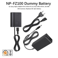 NP-FZ100 A7III Dummy Battery Continuous Power Supply AC Adapter Kit for Sony Alpha A6600 A7IV A7SIII A7C A1 FX3 A7R3 A7R IV, A9