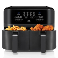 2024 Large Capacity Oven Air Fryer With Dual Zone Basket Digital Electric Deep Fryer 9L Double Air Fryer