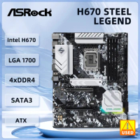 ASROCK H670 Steel Legend Motherboard LGA1700 Intel H670 DDR4 128GB ATX support i7-14790F 14600 13900