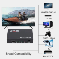 ตัวแยกสัญญาณ HDMI Splitter 4K เข้า 1 ออก 4 Full HD 3D Video Split 1 in 4 Out Amplifier 4K*2K คําแนะน