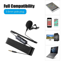 [COD] Clip On Mic Wired Lavalier Vlogging Singing Plug Audio 3.5mm Panjang Kabel 6Meter Baterai LR44