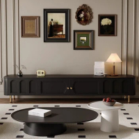 Salon Wooden TV Stands Black Flat Screen Pedestal Shelves Cabinet TV Stands Display Mobile Tv Moderno Living Room Furniture