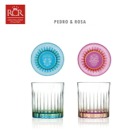 義大利RCR PEDRO&amp;Rosa雙色骷髏杯底無鉛水晶玻璃杯威士忌杯雞尾酒杯飲料杯360ml