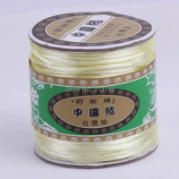 80M/Roll 1.5MM Braided Cream Nylon Chinese Knot Cord Macrame Kntting String Thread for Handcraft Handmade Shamballa Jewelery