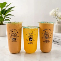 Sablon Cup Plastik 18oz 22oz Oval Tebal – Custom Logo Minuman Gratis Desain Order 500 pcs 22oz 500 p