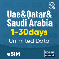 Uae, Qatar, Saudi Arabia Prepaid sim cards Unlimited Internet data card No call&amp;SMS support eSIM