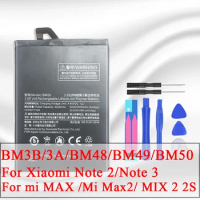 KiKiss Battery BM3A BM3B BM48 BM49 BM50 For Xiaomi Mi Max 2 2S Note 2 3 Mobile Phone Replace Bateria High Quality
