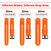 20 22 26mm Silicone Strap for Garmin fenix 6X Pro 6 6S Watch Band QuickFit Bracelet for fenix 7 7S 7X 5S 5 5X Plus 3HR 945 935