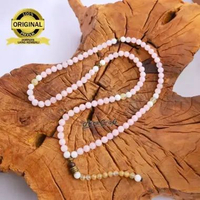 Tasbih 99 Butir Batu Pink Merah Muda Giok Putih Citrine Kristal Alam Akik ASLI Original 100% Aesteti