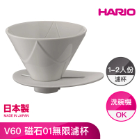 【HARIO】V60 磁石01無限濾杯 1〜2杯(VDMU-02-CW)