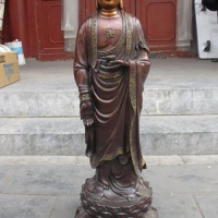 wholesale factory 31 Tibet Tibetan Buddhism Pure Bronze Lotus stand Rulai Sakyamuni Buddha Statue