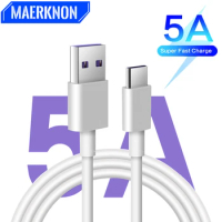USB Type C Cable 5A Fast Charging Wire Mobile Phone USB Adapter Cable For Xiaomi 14 Samsung Huawei Oneplus USB C Data Cable Cord