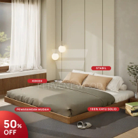 FERVENT WOOD Dipan Tempat Tidur Kasur Divan Alas Tatakan Kayu Solid Minimalis Modern Lesehan Lantai