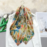 Double Sided AB Mulberry Silk Scarf Luxury Brand Shawls Hand-Rolled Edges Bandanas Tops Decorations Head Hair Bag Accessories