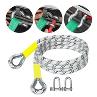 Tali Derek Penarik Mobil Polyester 18mm Strap Rescue 5 Ton dengan Pengait Besi D Shaped Perahu 5M