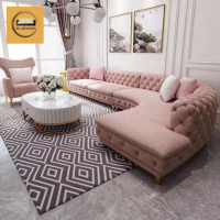 IDEA - Sofa Ruang Tamu L Sudut Chesterfield /Kancing Elegant Modern
