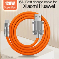 120W 6A USB Type C USB C Fast Charge Data Cable Liquid Silicone For Samsung S23 S6 Xiaomi 13 Huawei P40 Phone Charger Cord