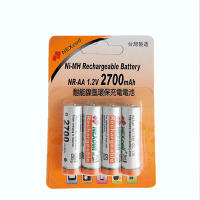 【NEXcell 耐能】AA 2700mah 3號 鎳氫電池 充電電池(4顆卡裝)