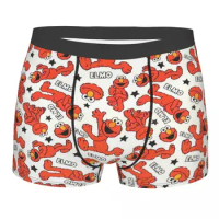 Novelty Cookie Monster Pattern Boxers Shorts Panties Male Underpants Breathable Sesame Street Elmo Briefs Underwear